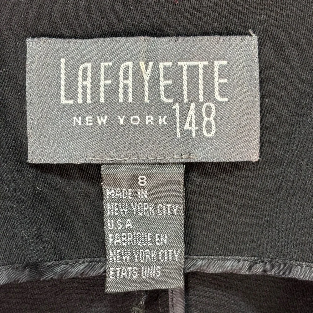 Lafayette 148 Women's Black Open Front Wool‎ Jacket Blazer USA Made Size 8
